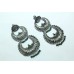 Handmade 925 Sterling Silver Earrings with Green Onyx Stones Goddess Laxmi